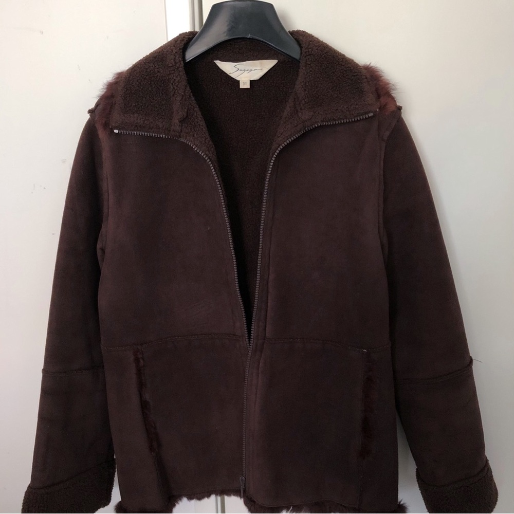 Vintage Suzuya Japan Faux Fur Shearling Suede Jacket